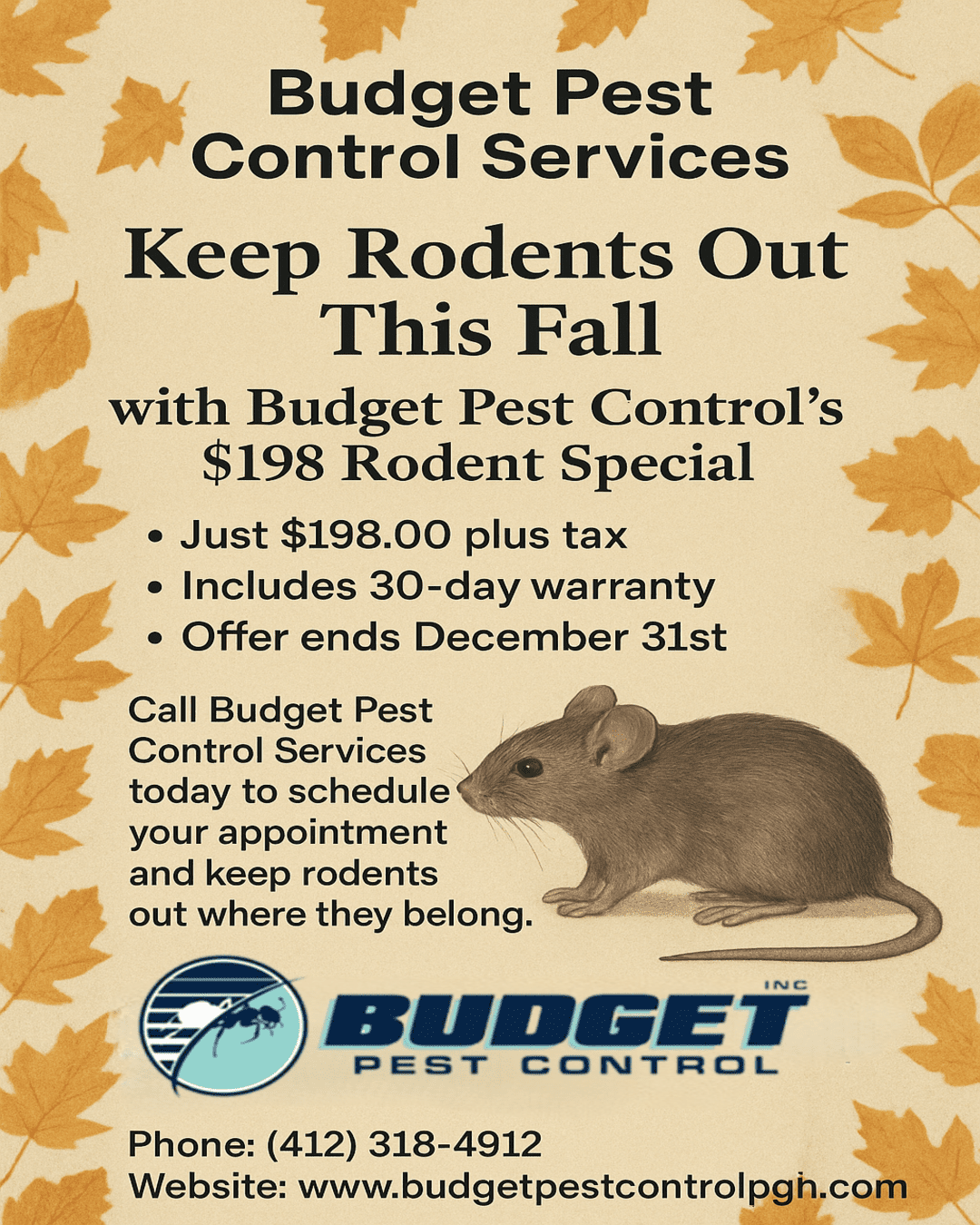 Budget Pest Control Best Exterminator Pittsburgh PA